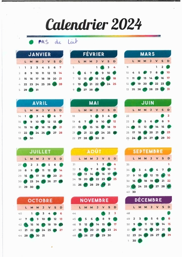 Calendrier du lait 2024